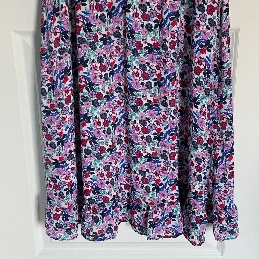 Talbots Paradise Floral Print Flutter Sleeve Popover Dress 29531 - Picture 12 of 15
